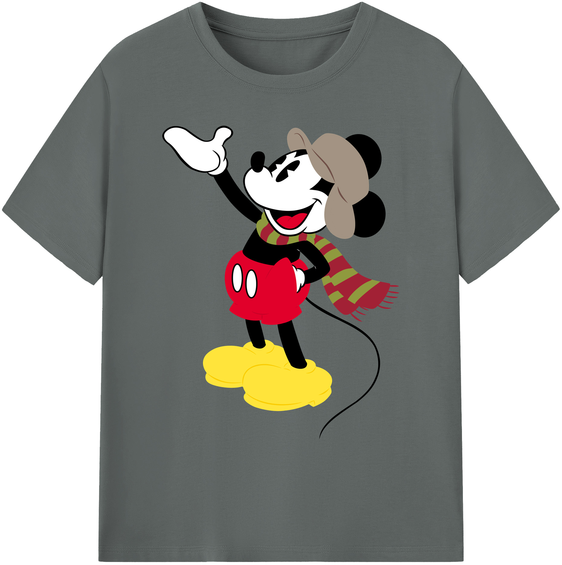 ミッキーマウス Mickey Mouse 綿100％ メンズ半袖Tシャツ｜肌触りやわらか＆通気性